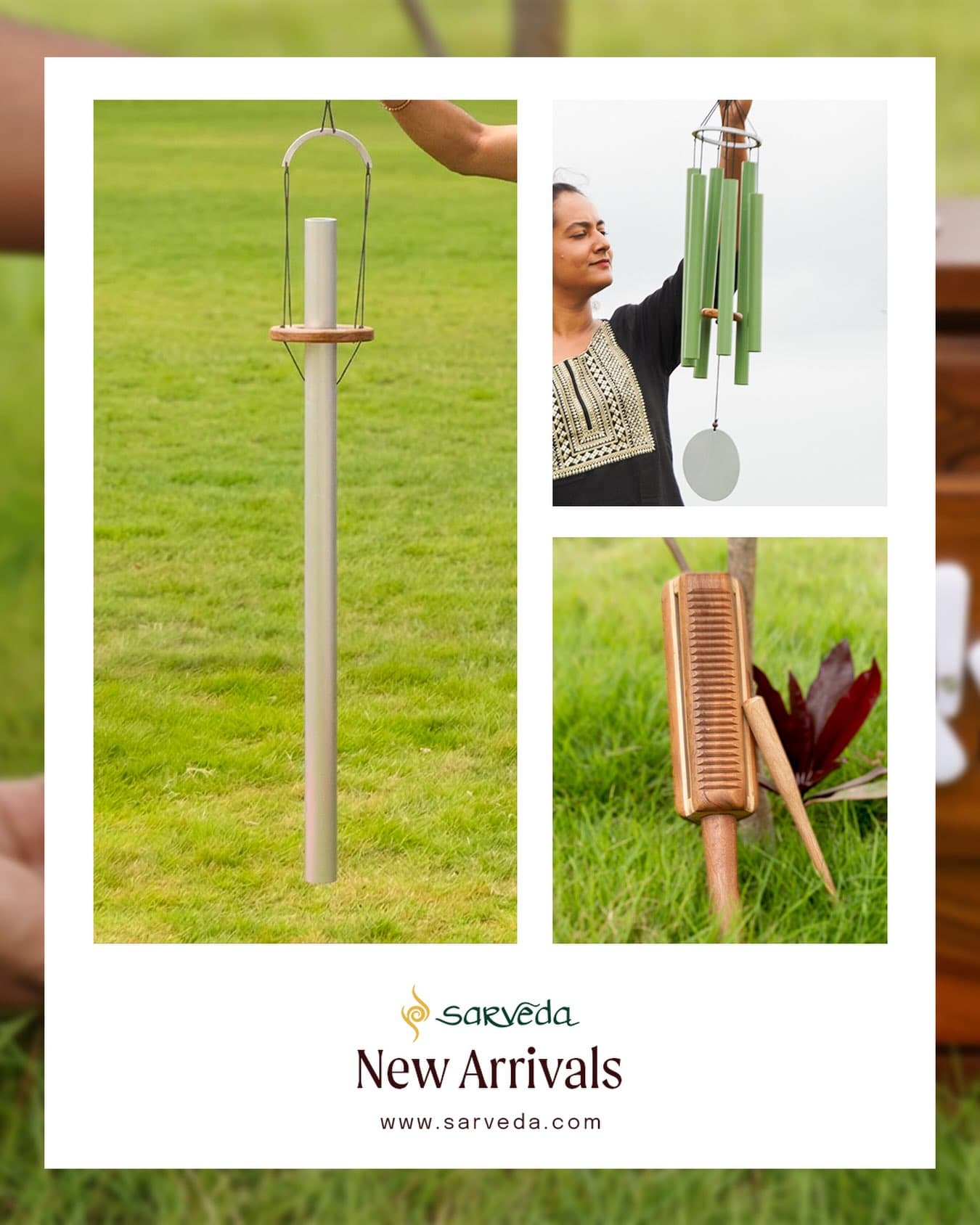 New Arrivals — Tuned Pipe, wind chimes and Guiro