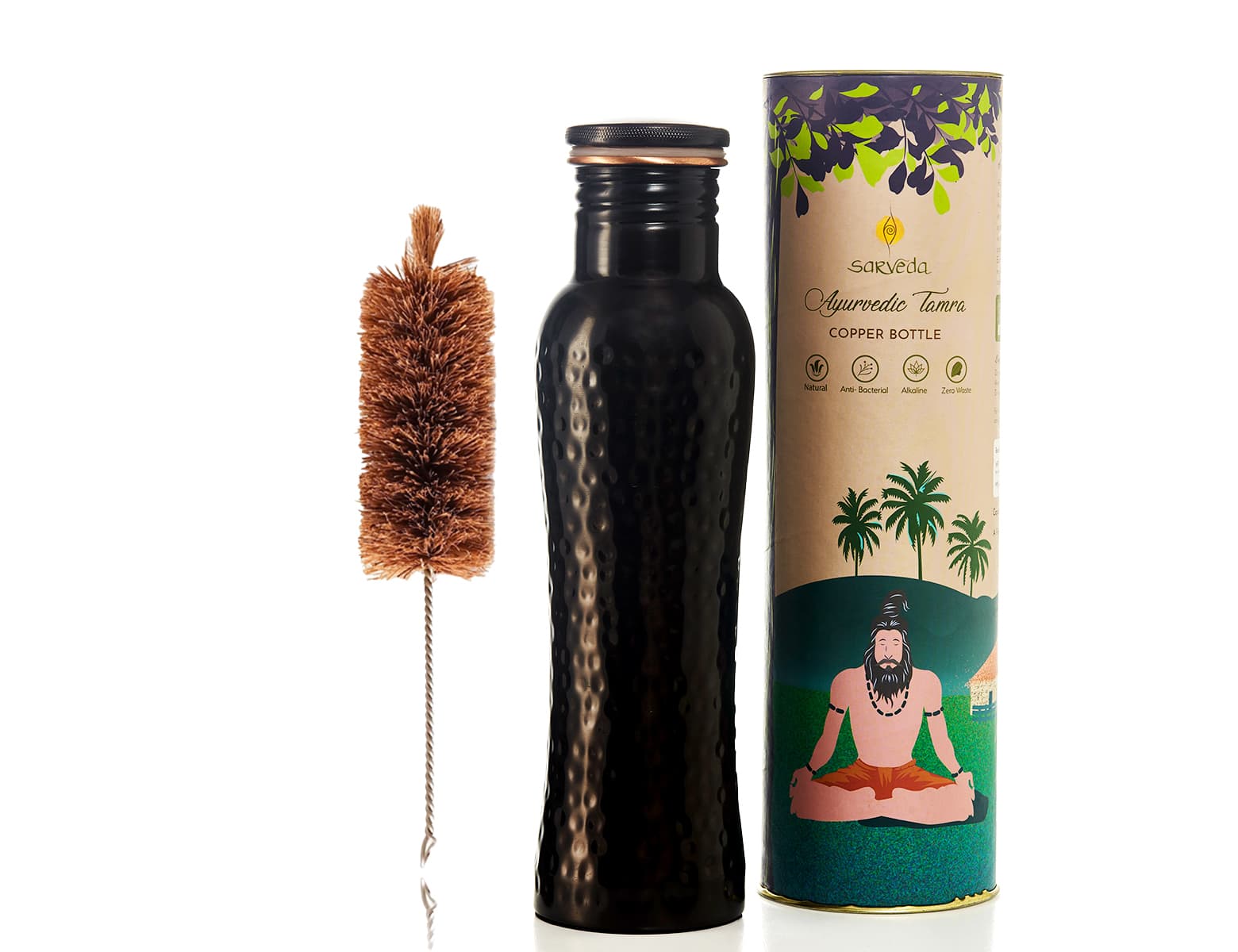 Curved Hammered Copper Bottles