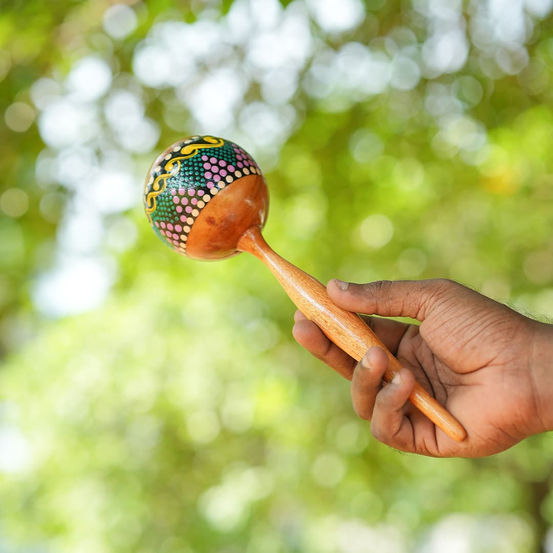 Wooden Maracas Shakers | Plain & Dot Painted