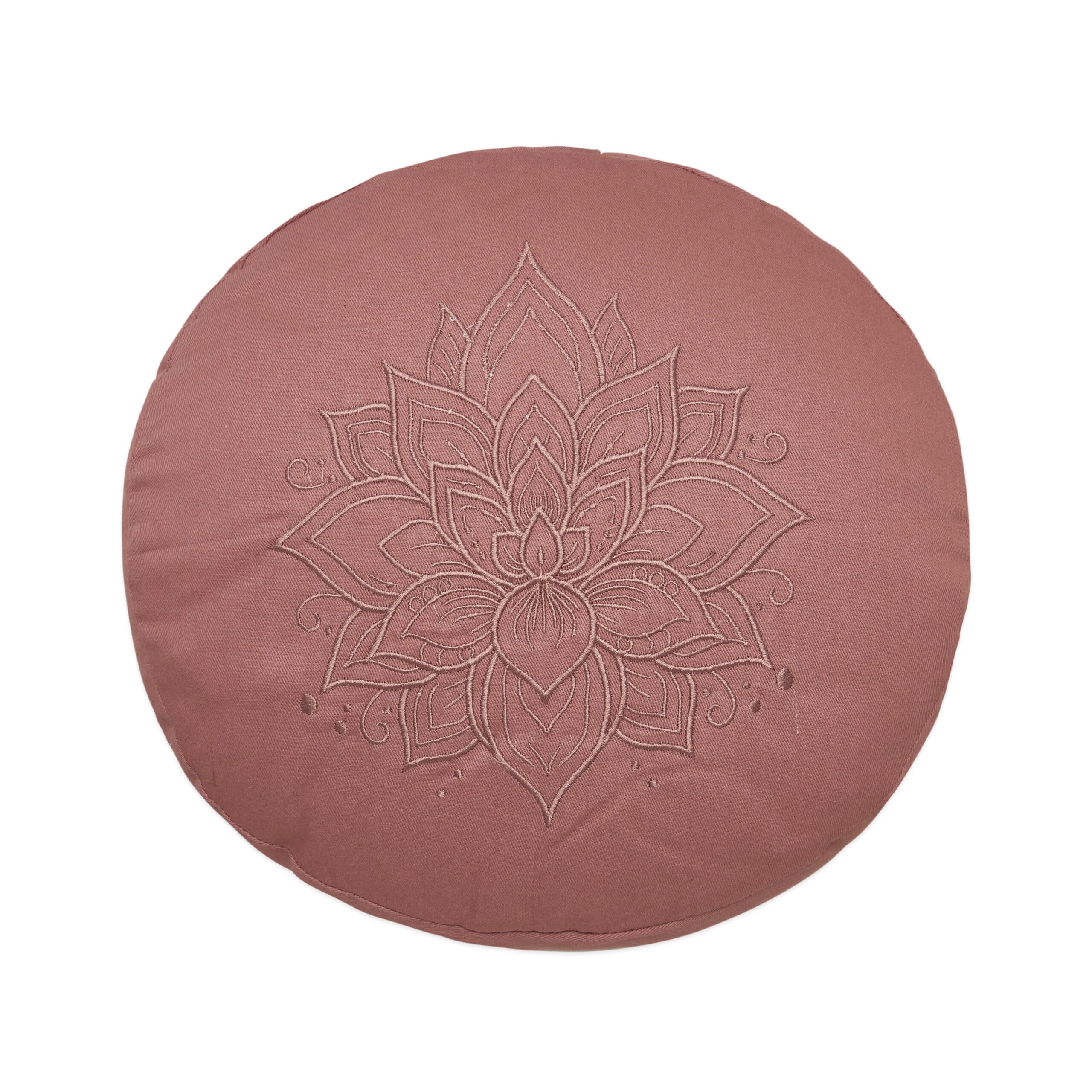 Hi-Zafu Meditation Cushion - Embroidered with Lotus