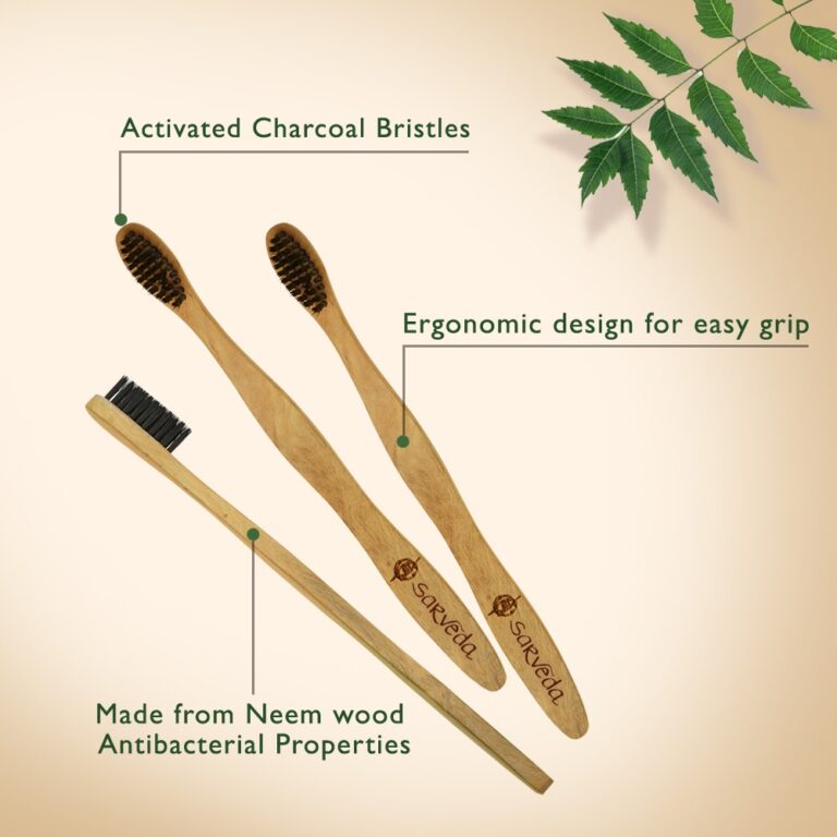 Eco-Friendly Neem Wood Toothbrush - Sarveda